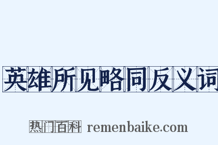 英雄所见略同反义词是什么意思的图片